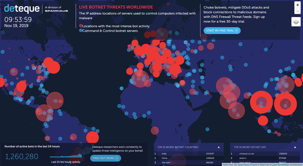 Deteque-Threat-Map